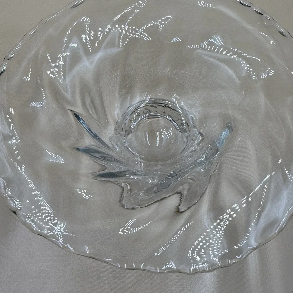 Heisey Waverly Peg Nappy Scalloped Candle Holders Lot Of 2 Crystal Vintage 1950s